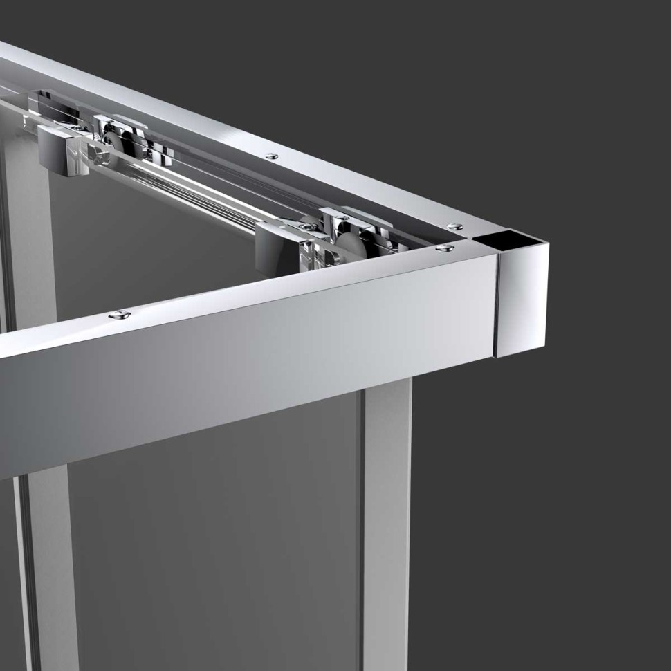 Душевой уголок Софт (Soft) VSS-3SO100CLGM, 1000*1000, вороненая сталь, стекло прозрачное