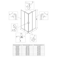 Душевой угол Veconi Rovigo RV-27B, 1100х900х1900, черный, стекло тонированное