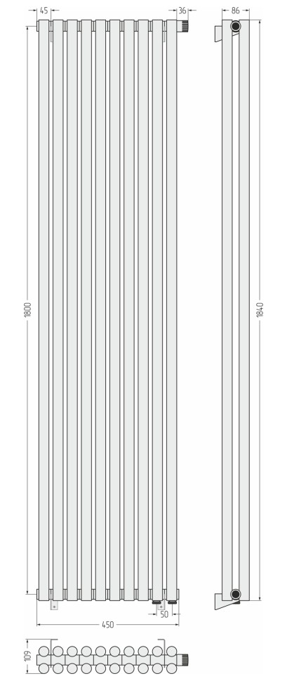 Эстет-11 EU50 1800х450 10 секций