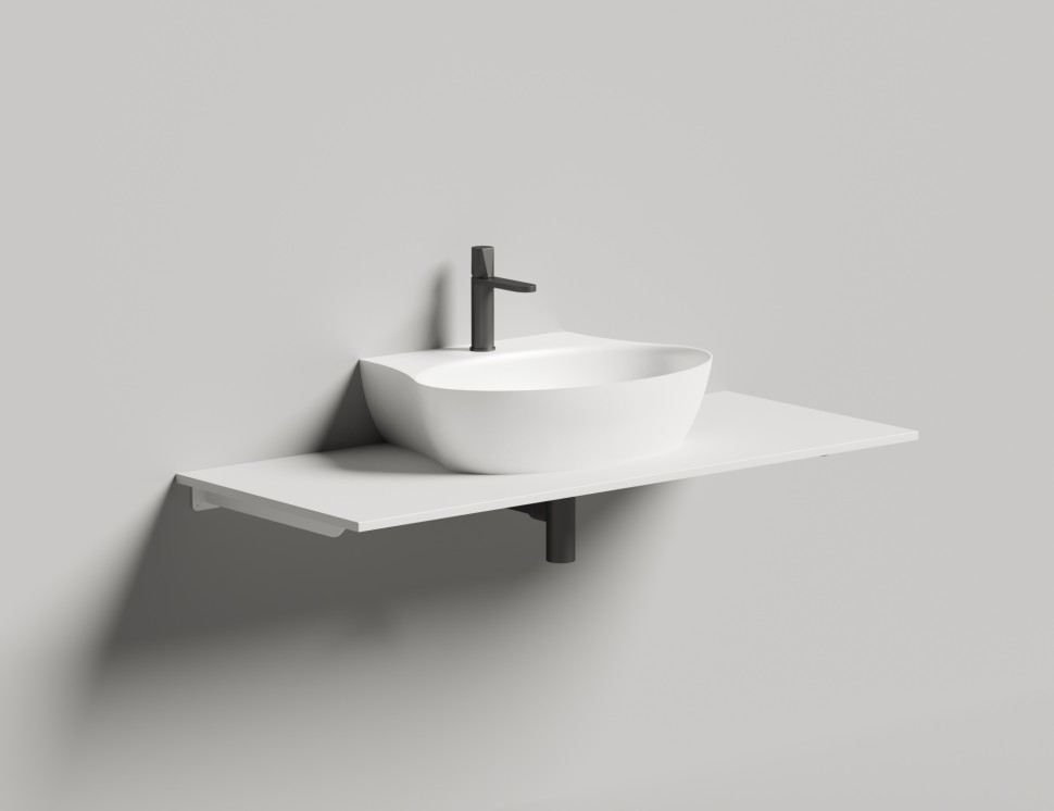 Раковина накладная ALDA WALL 01  покраска по RAL полностью 580х450х150 S-Stone Матовое