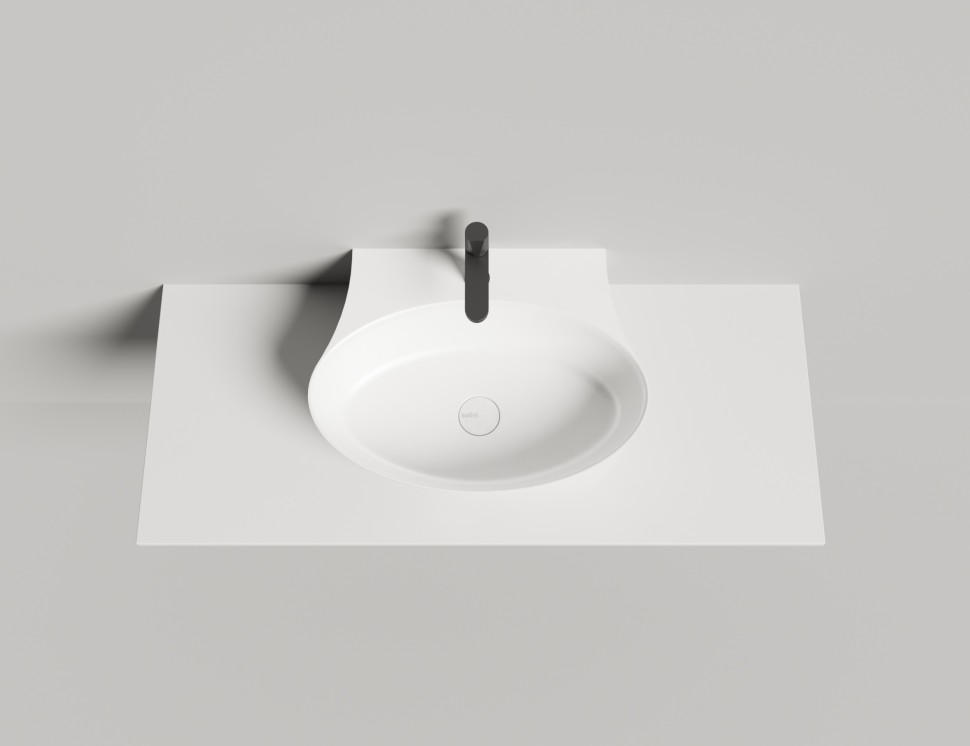 Раковина накладная ALDA WALL 01  покраска по RAL полностью 580х450х150 S-Stone Матовое