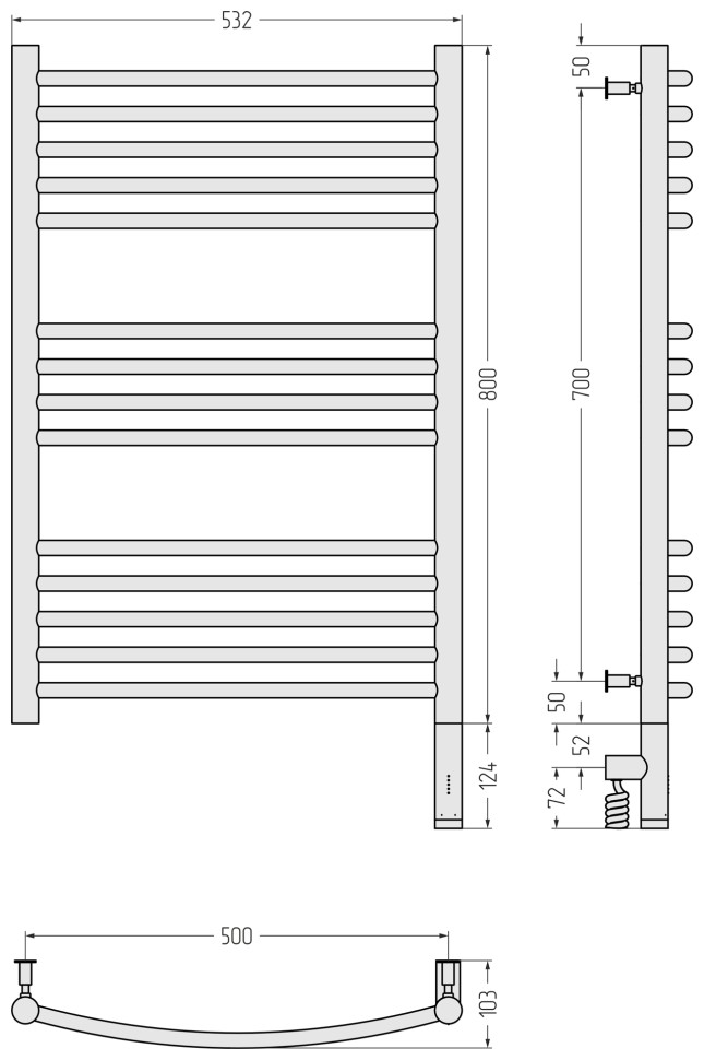 Богема 3.0 выгнутая 800х500 МЭМ правый