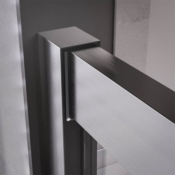 1/2 Душевого угла Veconi Premium Trento PTC-20GR, 1200*2000мм, брашированный графит, стекло прозрачное