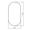 AQM9108G 550x1050 Зеркало с подсветкой и подогревом, универсальный монтаж