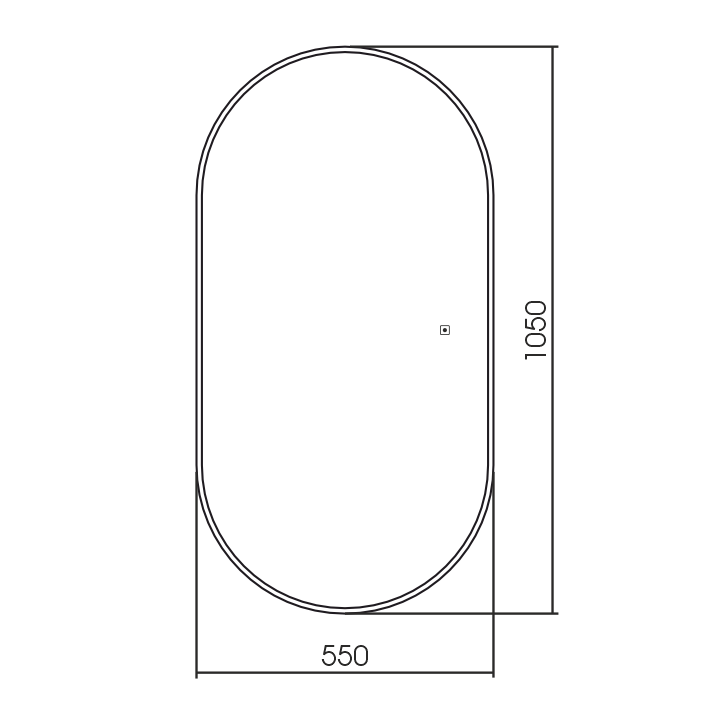 AQM9108G 550x1050 Зеркало с подсветкой и подогревом, универсальный монтаж