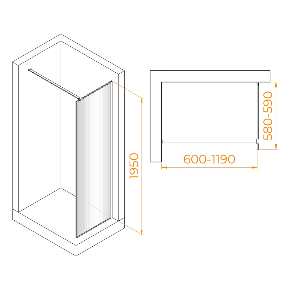 Душевая перегородка RGW WA-08B (600)