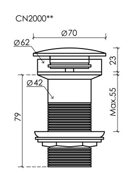 Донный клапан CN2000MDH