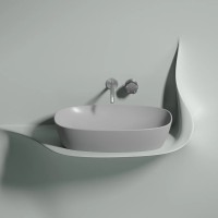 Умывальник чаша накладная овальная (цвет Серый Матовый) Element 600x380x138мм