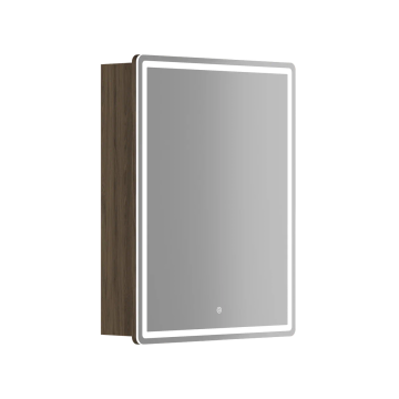 Зеркальный шкаф для ванной комнаты SANCOS Mirror 590x150х740 мм, с LED подсветкой, цвет дуб чарльстон, арт. MI60ECH