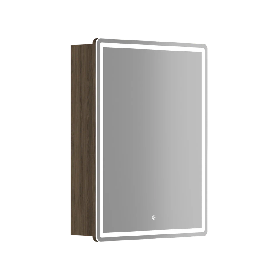 Зеркальный шкаф для ванной комнаты SANCOS Mirror 590x150х740 мм, с LED подсветкой, цвет дуб чарльстон, арт. MI60ECH