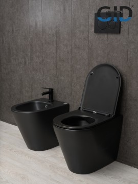 Унитаз приставной Gid TRS-263BM 62212Y черный матовый 56x36x41