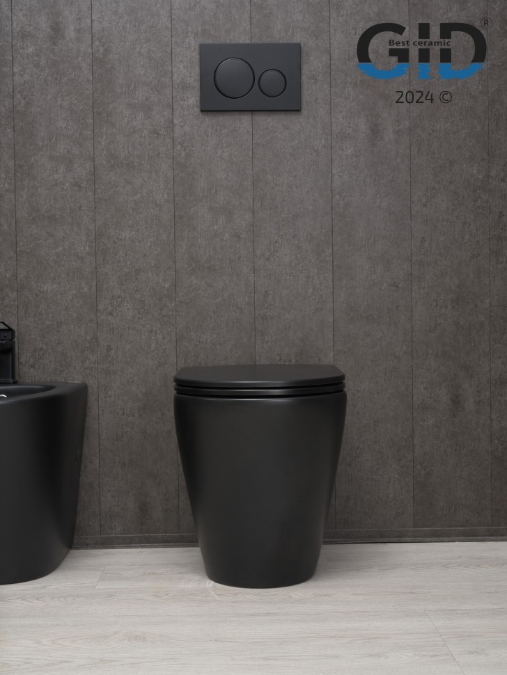 Унитаз приставной Gid TRS-263BM 62212Y черный матовый 56x36x41