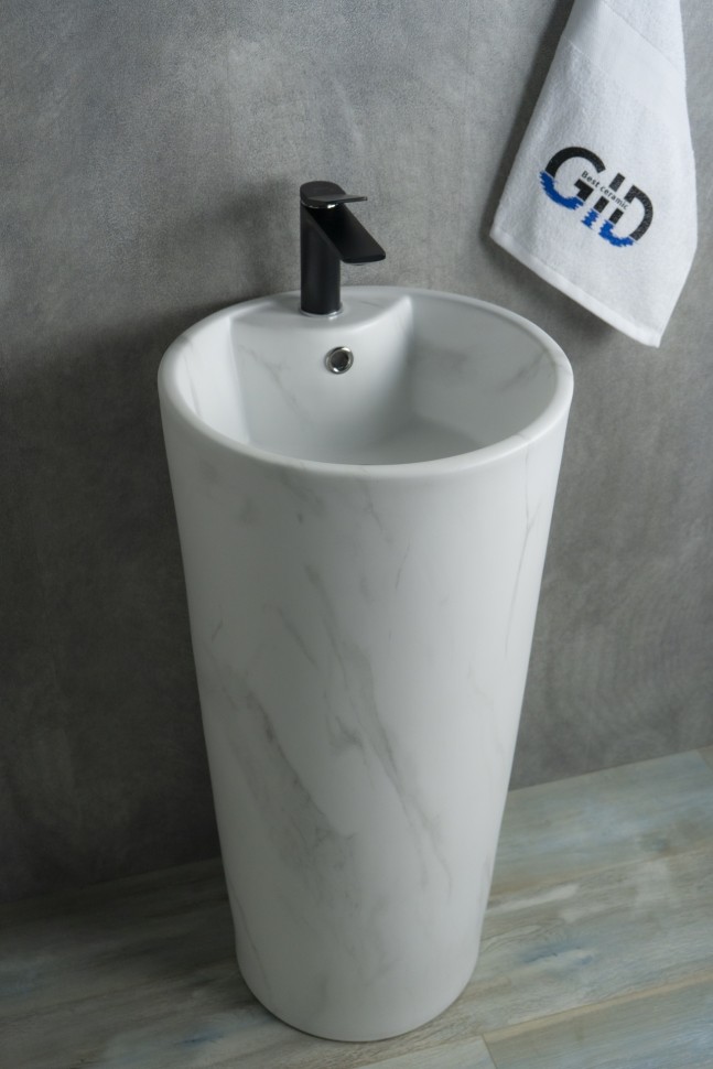Раковина Gid Nb131ws 81111 накладная под камень матовый 40x40x84