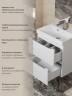 Тумба под раковину для ванной Uperwood Tanos 50 см, подвесная, белая матовая