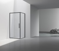 Душевой уголок Slim 8mm VSR-4SLP9010CLB, 1000*900, черный, стекло прозрачное