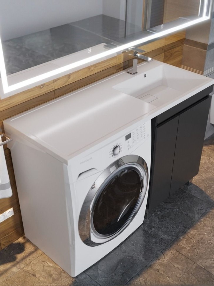 Тумба под стиральную машину напольная Uperwood Magenta 45х50х76,5 см, черная, с дверцами