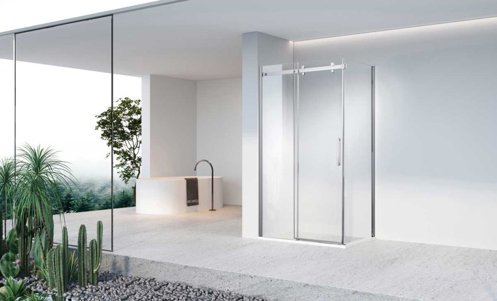 Душевой уголок Como-N VSR-4CN1015CL, 1500*1000, хром, стекло прозрачное