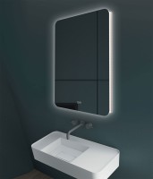 Зеркало LED VLM-3BE600-2 600х800 c сенсорным выключателем и диммером, антизапотевание