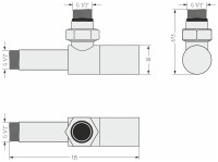 Вентиль угловой цилиндр (G 1/2" НР х G 1/2" НР)
