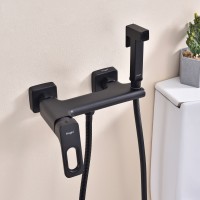 Смеситель Raglo настенный с гигиеническим душем R51.51.06 Черный