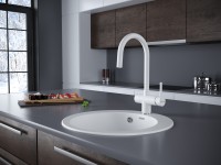 Смеситель для кухни Heller, белый матовый, He213218-431(WH), Paulmark