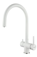 Смеситель для кухни Heller, белый матовый, He213218-431(WH), Paulmark