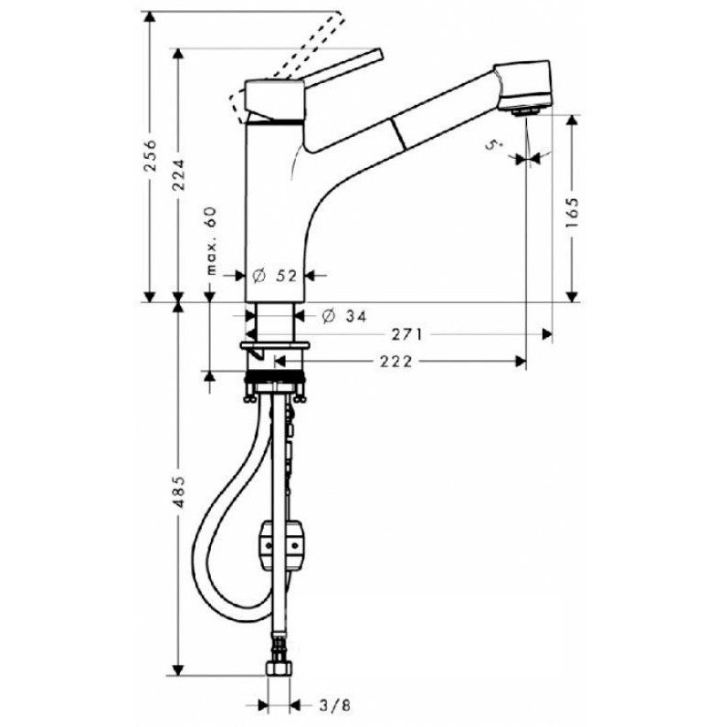 Смеситель для кухни Hansgrohe Talis S 32841000 хром