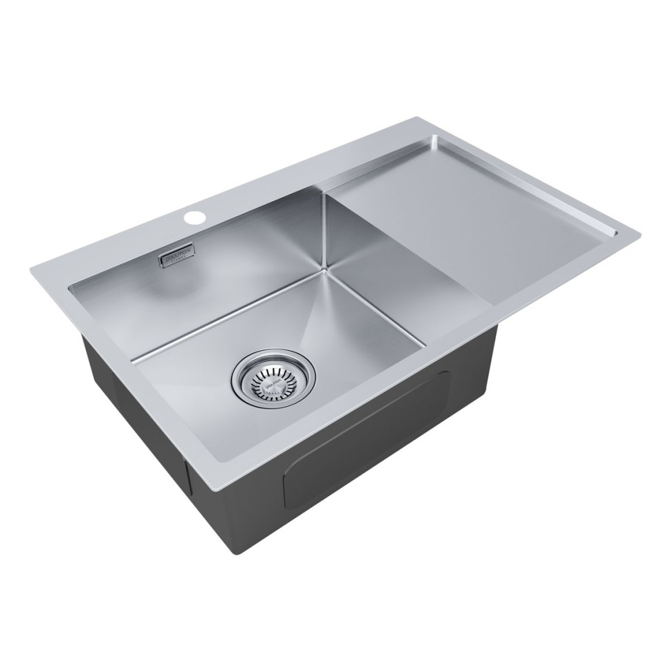 Мойка нерж. сталь AISI304 VELTEN 78F, PM807851-BSL, брашированная нерж. сталь, левая, 780х510мм, Starke-Paulmark