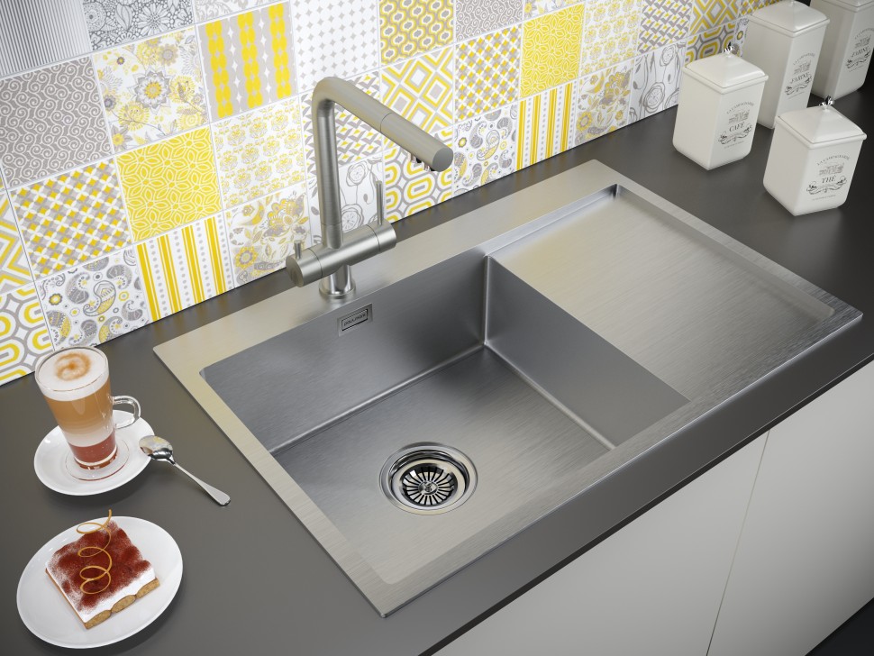Мойка нерж. сталь AISI304 VELTEN 78F, PM807851-BSL, брашированная нерж. сталь, левая, 780х510мм, Starke-Paulmark