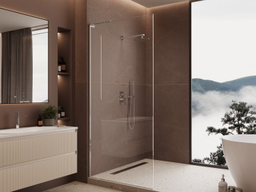 Душевая перегородка Волк-Ин (Walk-In) VSWL-7HS800CL, 800*2000, хром, стекло прозрачное