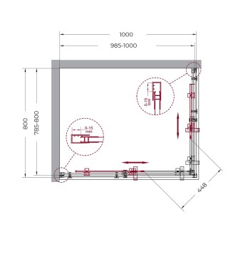 Душевой уголок BelBagno MARINO-AH-2-100/80-C-CR