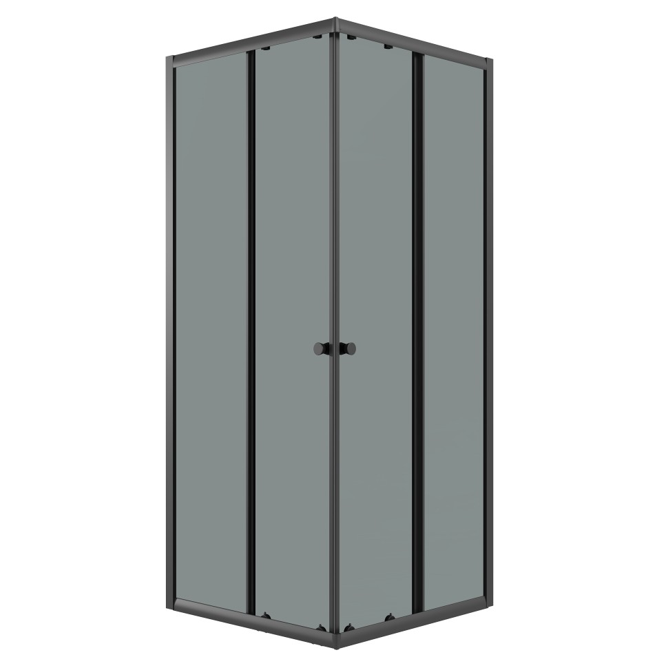 Душевое ограждение Niagara Eco NG-1010-14QT (100х100х190) квадрат,раздвижное,черный,стекло тонированное,1 место