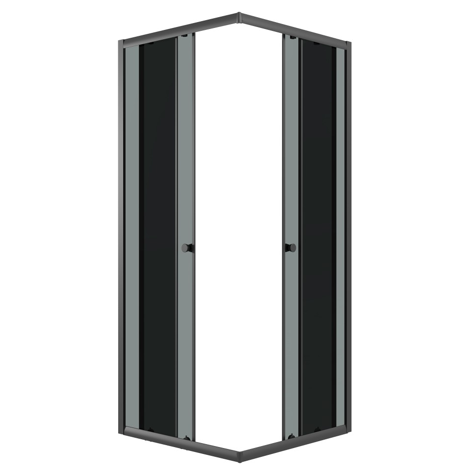 Душевое ограждение Niagara Eco NG-1010-14QT (100х100х190) квадрат,раздвижное,черный,стекло тонированное,1 место