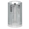 Душевая кабина Niagara Luxe NG-7715WBK (90x90х210) низкий поддон(15см),дверь раздвижная,стенки серебро,без крыши,4 места