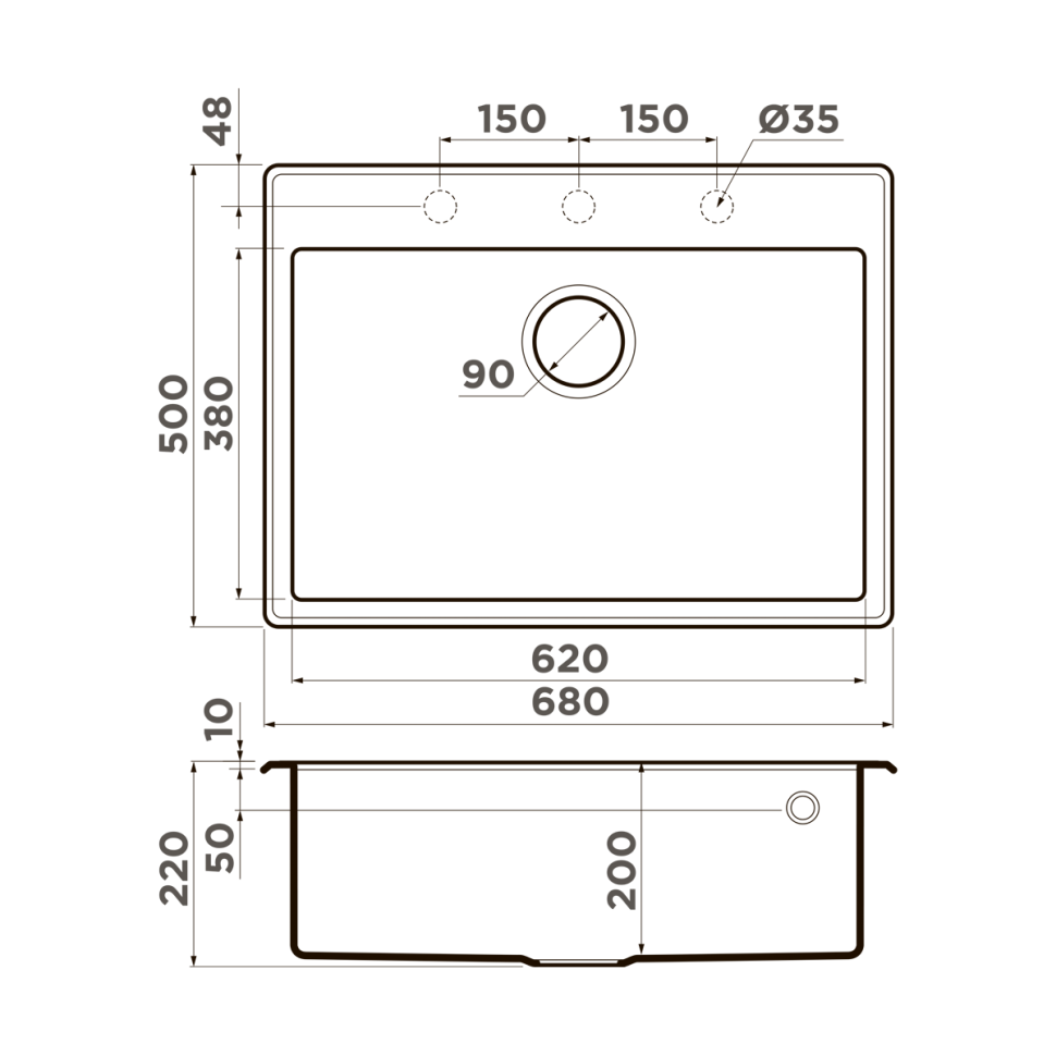 Кухонная мойка Omoikiri Tedori 68-SA Tetogranit/бежевый