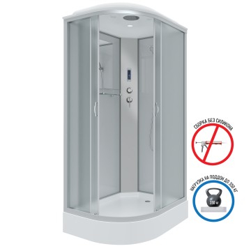 Душевая кабина Niagara Classic NG-3312-14RP (120х80х215) низкий поддон(13см),стекло матовое,3 места