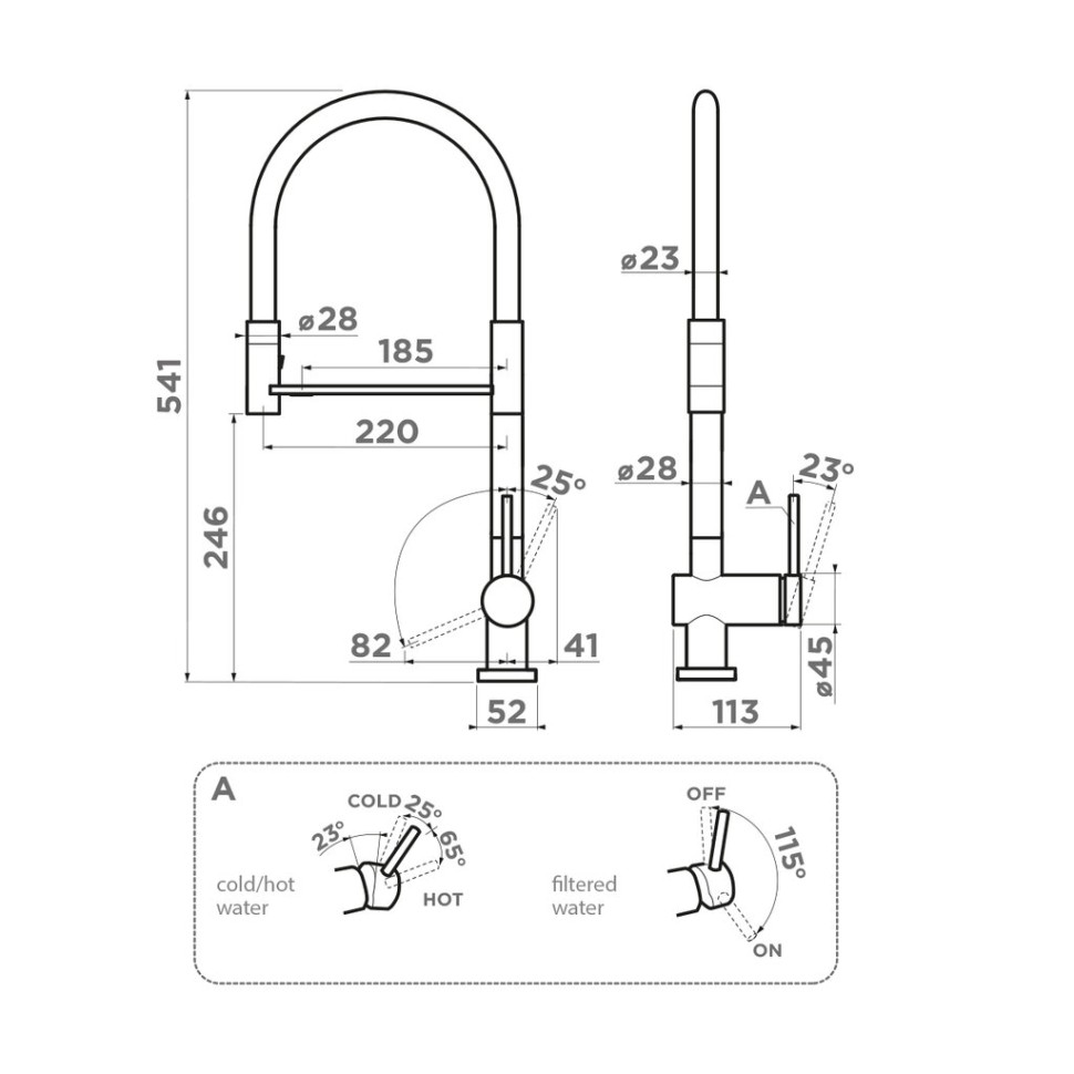 Смеситель для кухни Omoikiri Kanto 2 Plus-SB латунь/нержавеющая сталь/белый