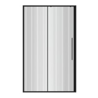 Дверь в нишу Niagara Nova NG-84-L12FHB (120х195) черный матовый,раздвижная влево,стекло рифленое,1 место