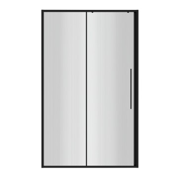 Дверь в нишу Niagara Nova NG-84-L12FHB (120х195) черный матовый,раздвижная влево,стекло рифленое,1 место