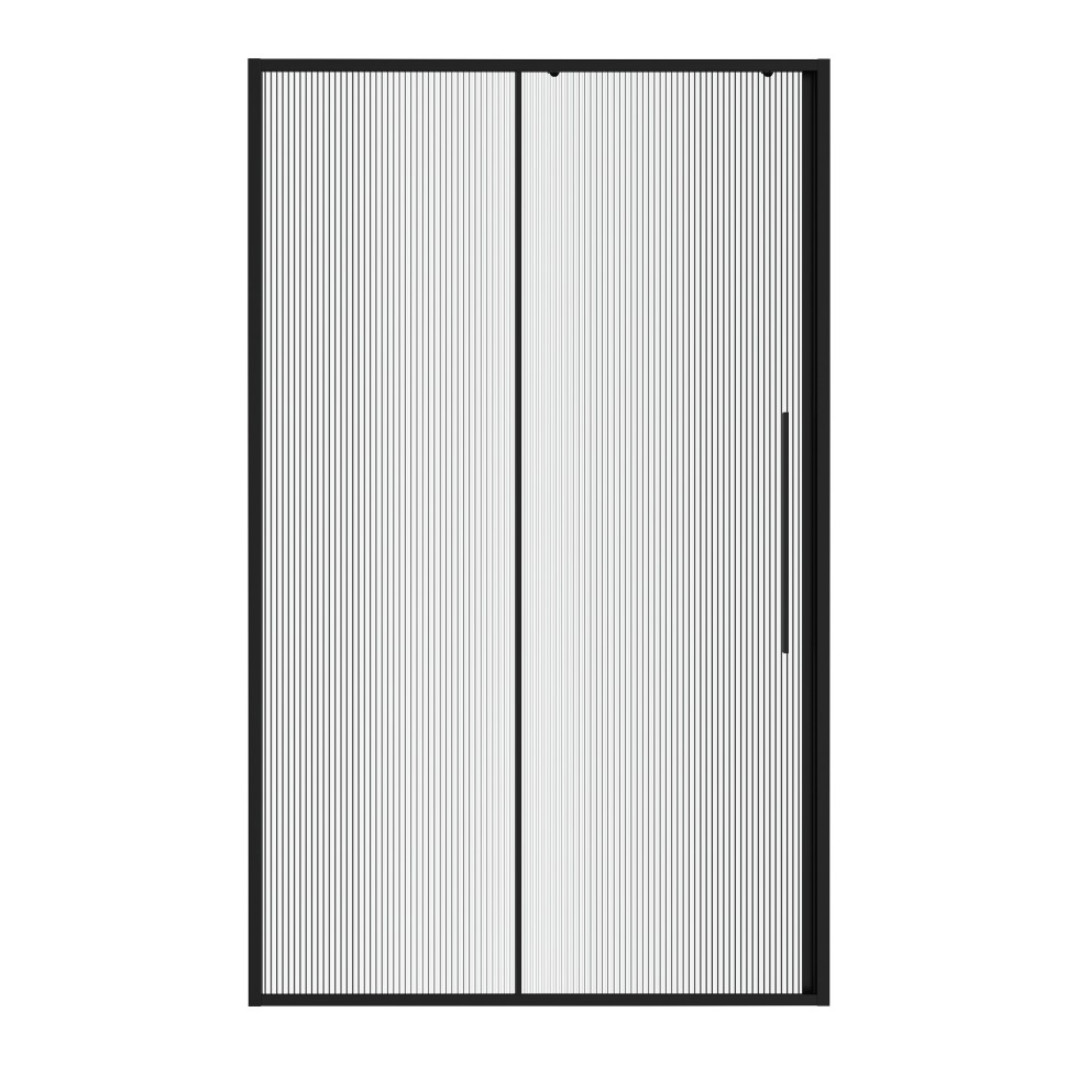Дверь в нишу Niagara Nova NG-84-L12FHB (120х195) черный матовый,раздвижная влево,стекло рифленое,1 место