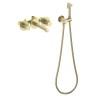 Смеситель для раковины встроенный с термостатом, с гигиеническим душем Timo Saona 2383/17SM золото матовое