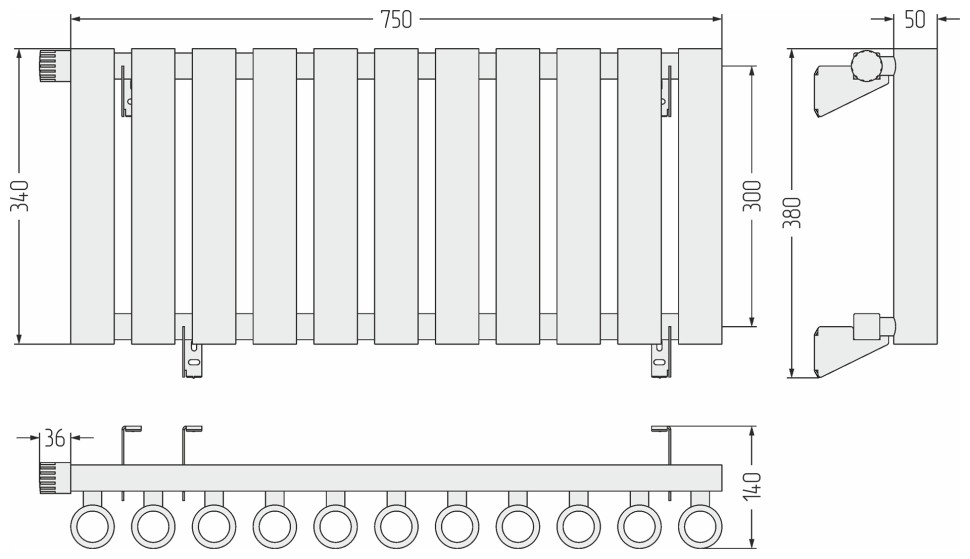 Кумир-0 EU50 левый 300х750 11 секций