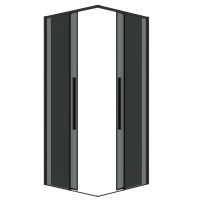1/2 душевого ограждения Grossman Galaxy 1/2.K33.01.10.21.10 (100х195) черный матовый,стекло тонированное, 1 место