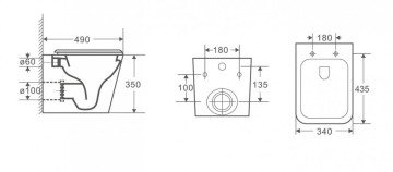 Унитаз подвесной CeramaLux TR5171