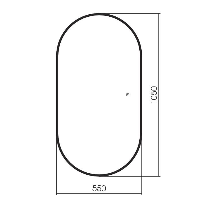 AQM9109B 550x1050 Зеркало с подсветкой и подогревом, универсальный монтаж