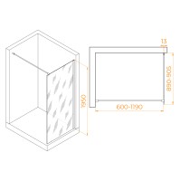 Душевая перегородка RGW WA-010W (Прозрачное, 900)