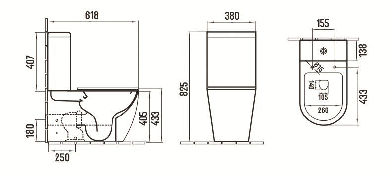 Унитаз напольный Ceramalux 2166 XMDH