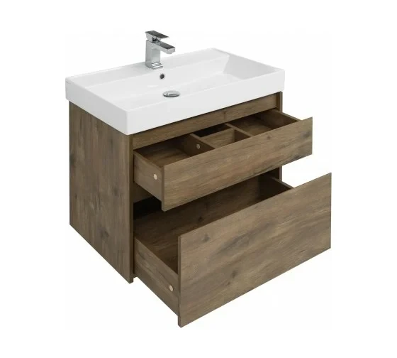 Тумба с раковиной Nova Lite 75 2 ящ. цв.дуб рустикальный