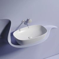 Умывальник чаша накладная овальная (цвет Белый Матовый) Element 600x380x138мм