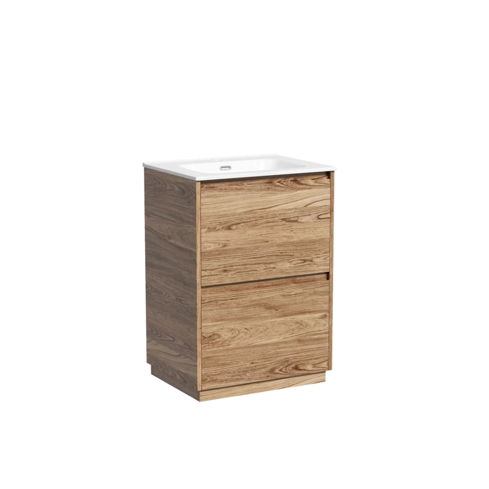 Тумба под раковину SANCOS Libra Floor напольная, 590х450х840, c двумя ящиками оснащенными доводчиками, дуб чарльстон, арт. LB60FECH